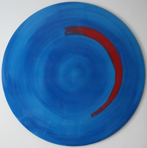 blue disc-print